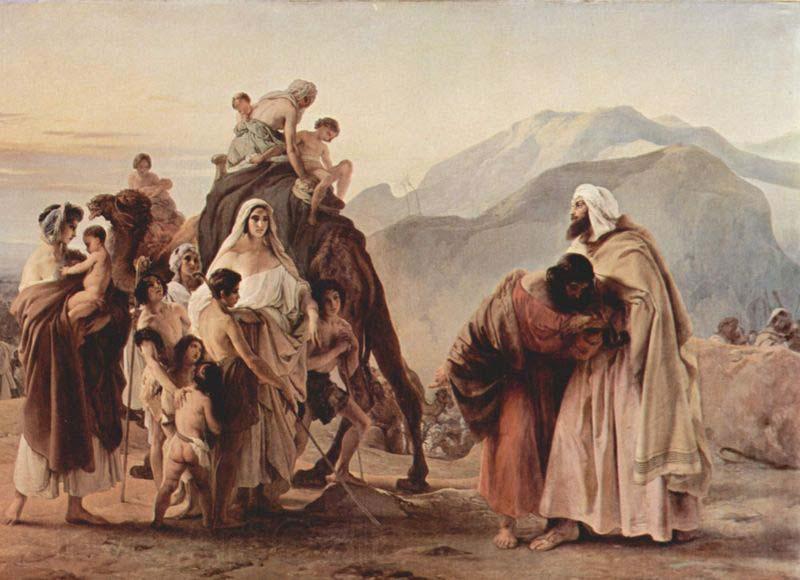 Francesco Hayez Meeting of Jacob and Esau Norge oil painting art
